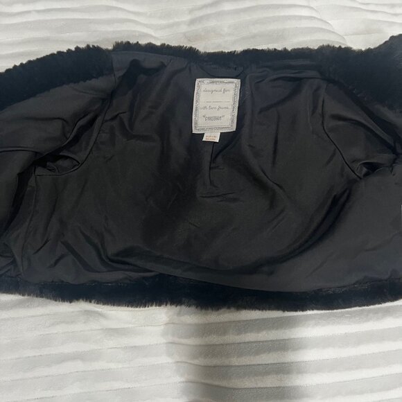 Gymboree Girls Jacket Faux Fur Small Black - Picture 6 of 6